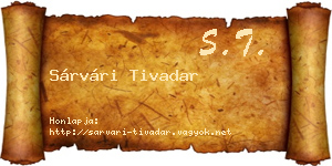 Sárvári Tivadar névjegykártya