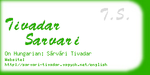 tivadar sarvari business card