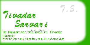 tivadar sarvari business card